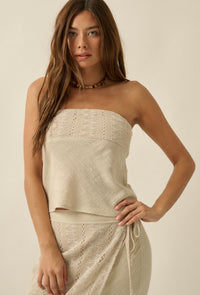 Easy Going Cotton Gauze and Lace Strapless Top - ShopPromesa