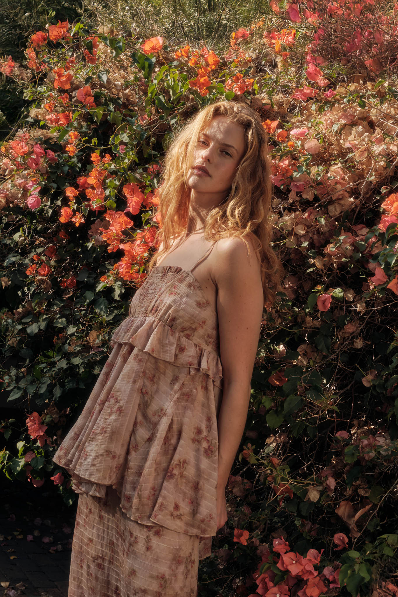 Full Bloom Striped Floral Chiffon Babydoll Cami Top - ShopPromesa