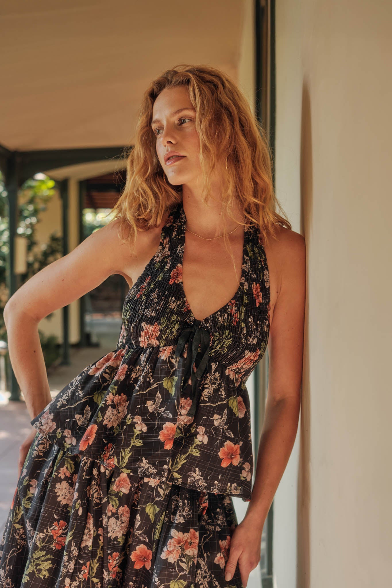 Bouquet in Bloom Floral Smocked Peplum Halter Top - ShopPromesa