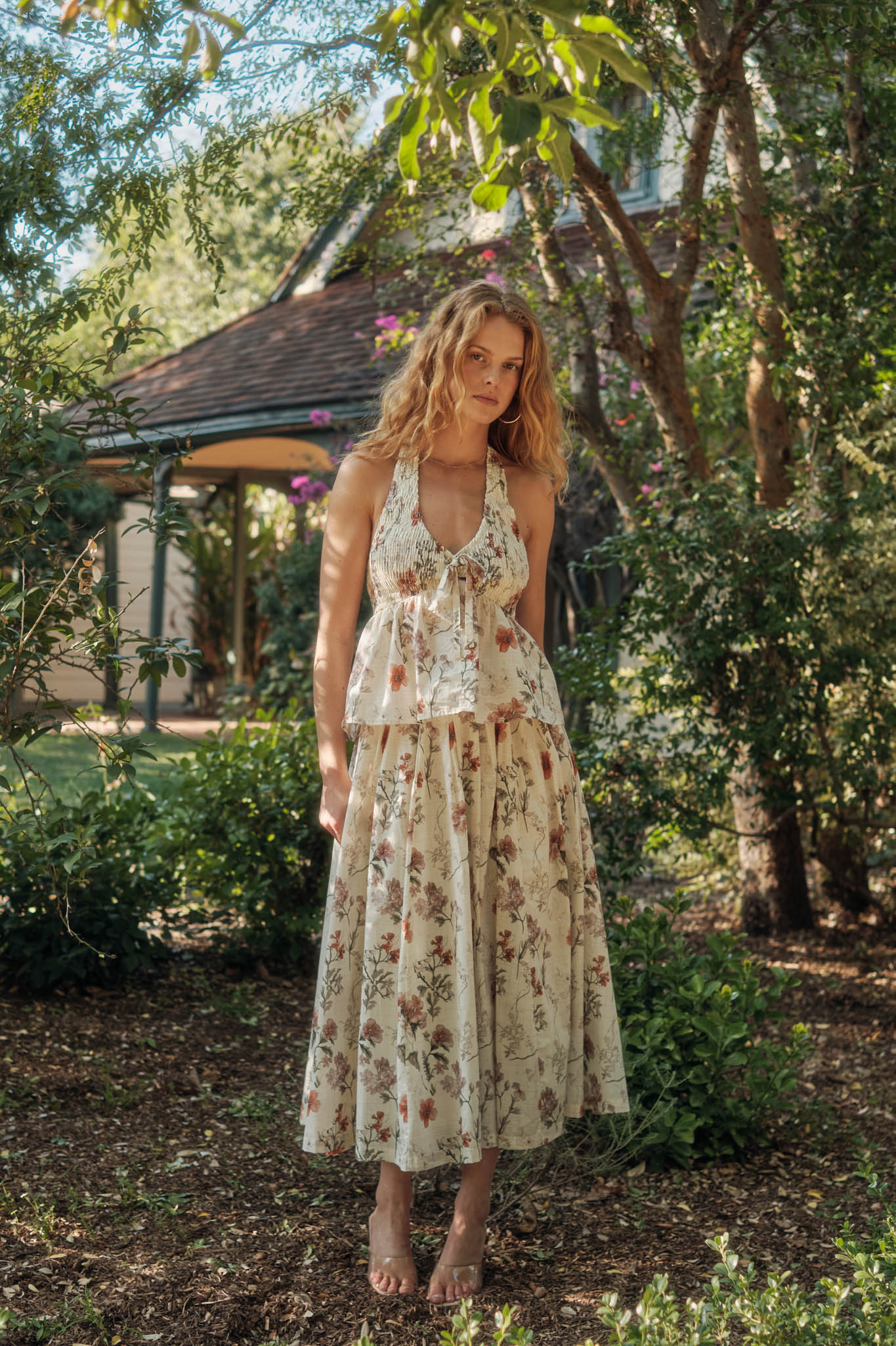 Bouquet in Bloom Floral Smocked Peplum Halter Top - ShopPromesa
