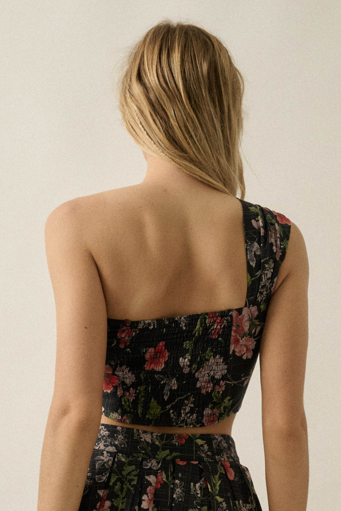 Budding Bouquet Floral One-Shoulder Bandeau Top - ShopPromesa