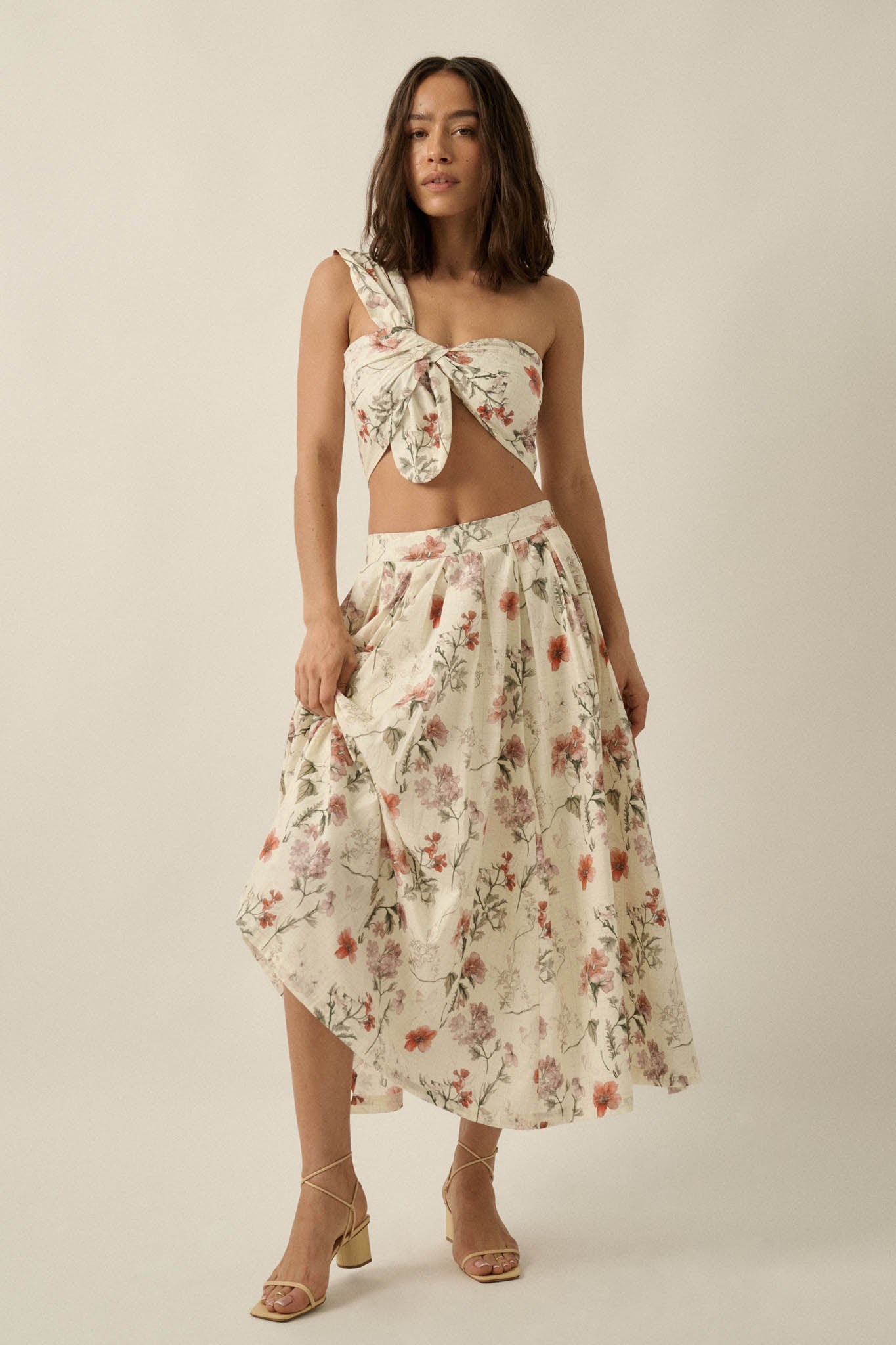 Budding Bouquet Floral One-Shoulder Bandeau Top - ShopPromesa