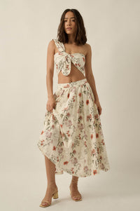 Budding Bouquet Floral One-Shoulder Bandeau Top - ShopPromesa