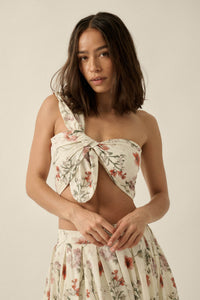 Budding Bouquet Floral One-Shoulder Bandeau Top - ShopPromesa