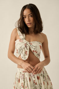 Budding Bouquet Floral One-Shoulder Bandeau Top - ShopPromesa