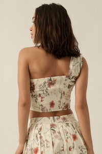 Budding Bouquet Floral One-Shoulder Bandeau Top - ShopPromesa