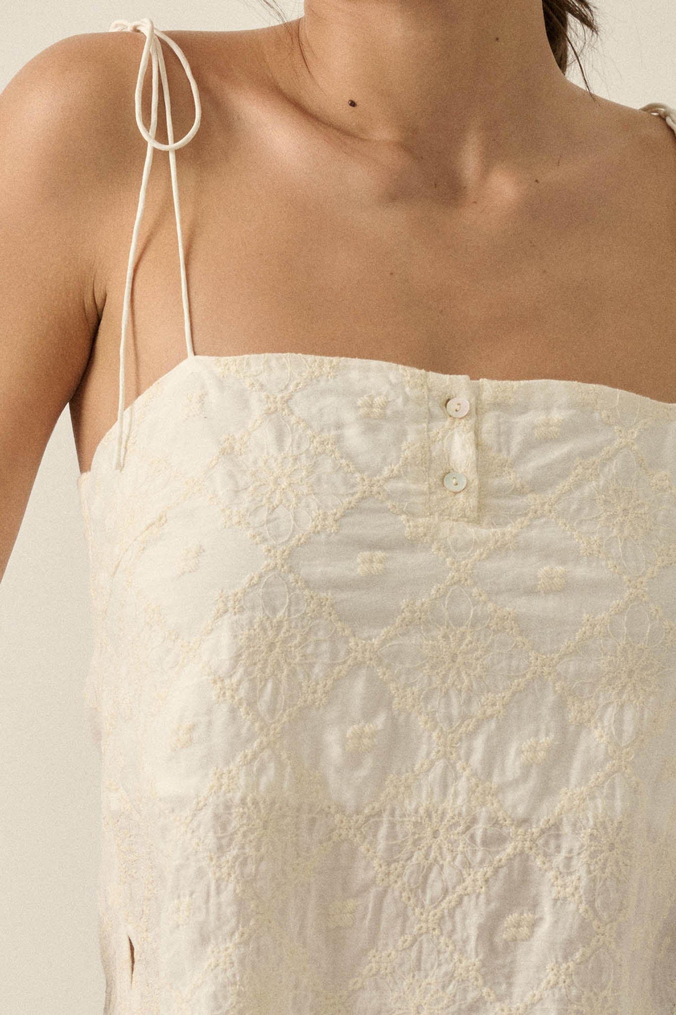 Feeling Flirty Embroidered Straight-Neck Cami Top - ShopPromesa