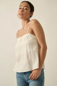 Feeling Flirty Embroidered Straight-Neck Cami Top - ShopPromesa