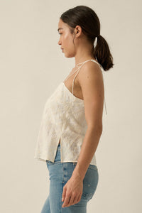 Feeling Flirty Embroidered Straight-Neck Cami Top - ShopPromesa