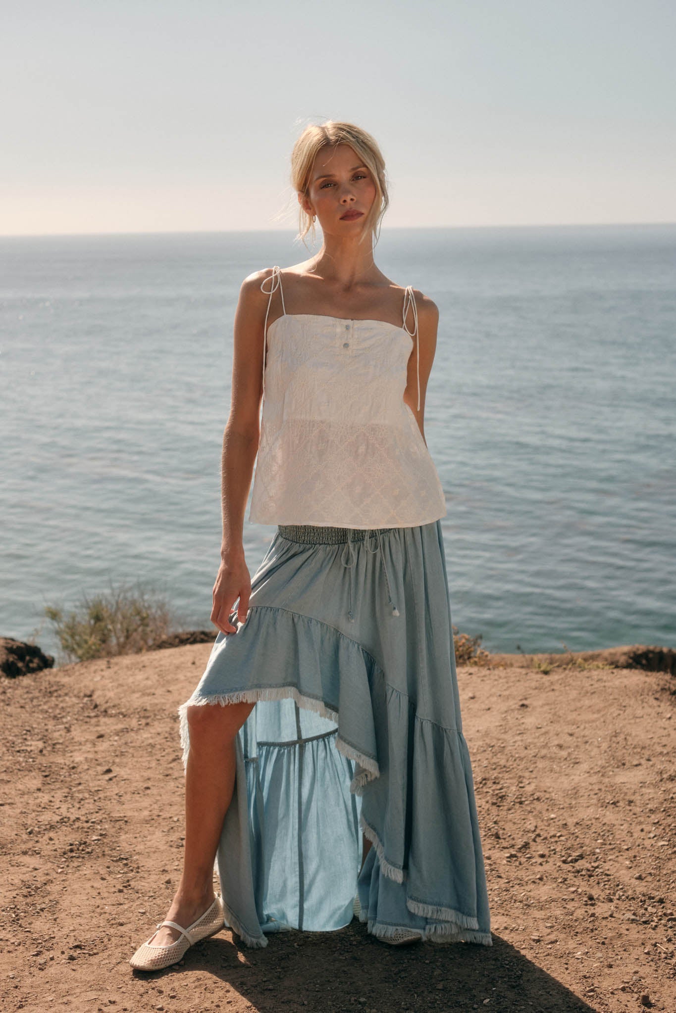 Feeling Flirty Embroidered Straight-Neck Cami Top - ShopPromesa