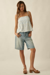 Feeling Flirty Embroidered Straight-Neck Cami Top - ShopPromesa
