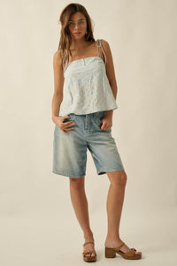 Feeling Flirty Embroidered Straight-Neck Cami Top - ShopPromesa