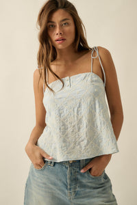 Feeling Flirty Embroidered Straight-Neck Cami Top - ShopPromesa