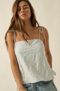 Feeling Flirty Embroidered Straight-Neck Cami Top - ShopPromesa