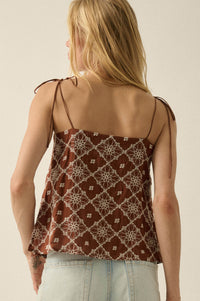 Feeling Flirty Embroidered Straight-Neck Cami Top - ShopPromesa