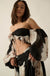 Peony Dream Floral Chiffon Long-Sleeve Bandeau Top - ShopPromesa