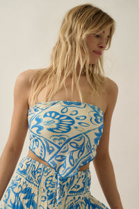 Nomadic Heart Abstract Floral-Print Bandana Top - ShopPromesa