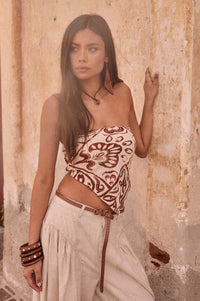 Nomadic Heart Abstract Floral-Print Bandana Top - ShopPromesa