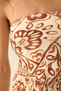 Nomadic Heart Abstract Floral-Print Bandana Top - ShopPromesa