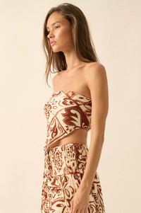 Nomadic Heart Abstract Floral-Print Bandana Top - ShopPromesa