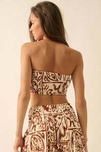 Nomadic Heart Abstract Floral-Print Bandana Top - ShopPromesa