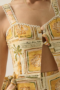 Paradise City Tropical-Print Button Tank Top - ShopPromesa