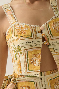Paradise City Tropical-Print Button Tank Top - ShopPromesa