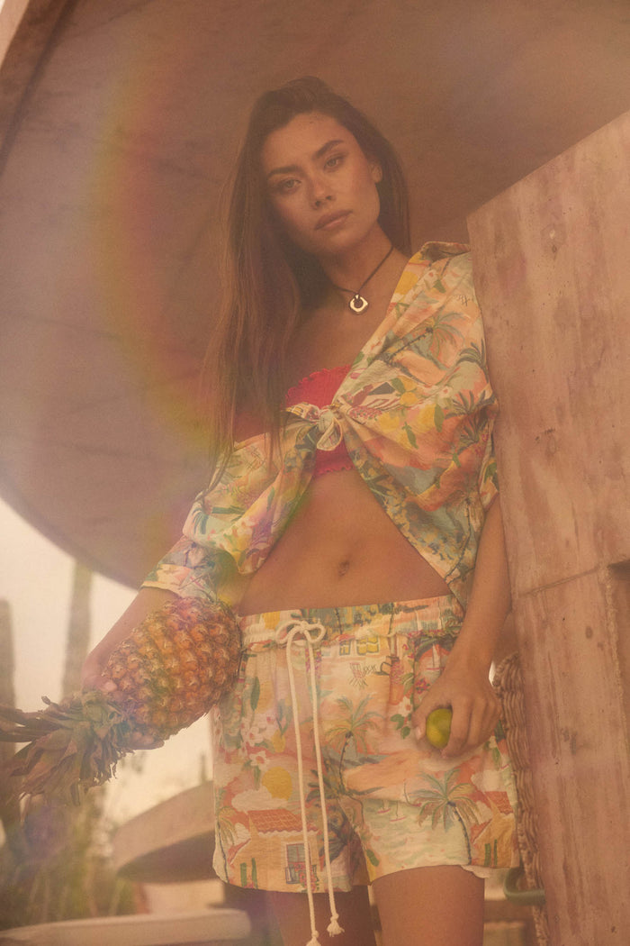 San Juan Serenade Tropical-Print Pocket Shirt - ShopPromesa