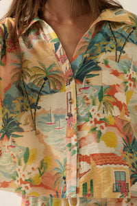 San Juan Serenade Tropical-Print Pocket Shirt - ShopPromesa