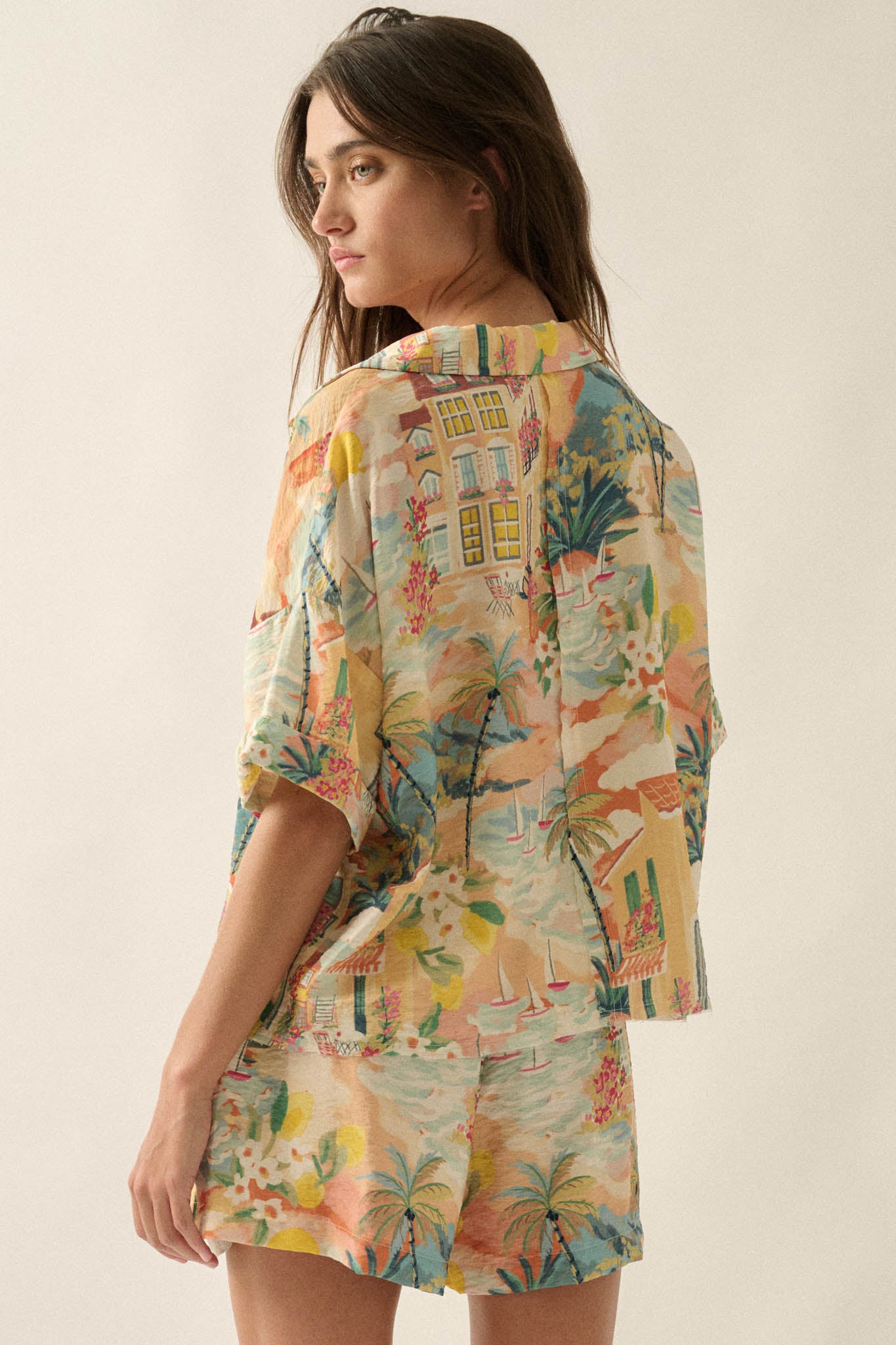 San Juan Serenade Tropical-Print Pocket Shirt - ShopPromesa