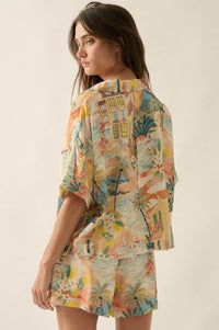 San Juan Serenade Tropical-Print Pocket Shirt - ShopPromesa