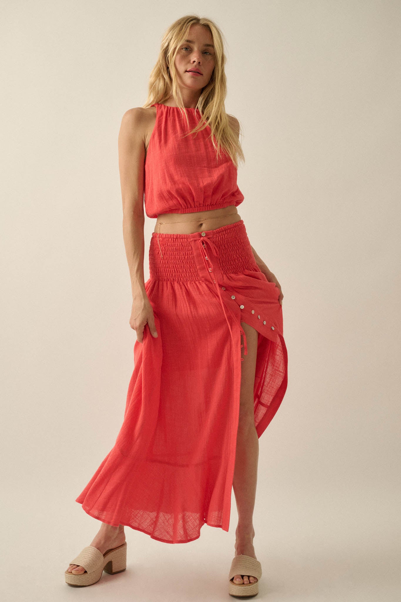 Freedom Song Cotton Gauze Cropped Sleeveless Top - ShopPromesa