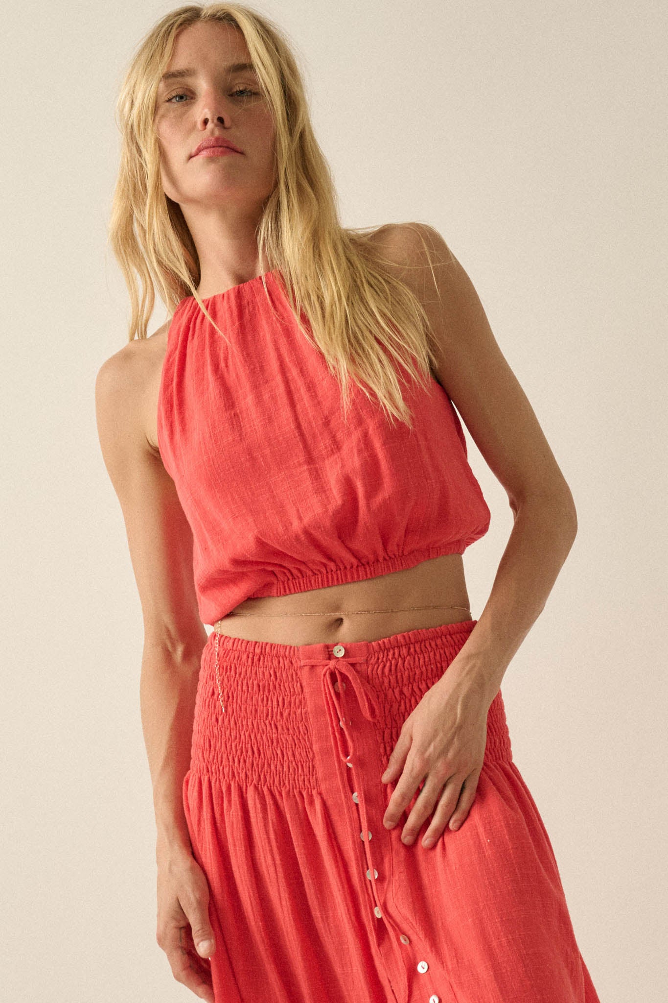 Freedom Song Cotton Gauze Cropped Sleeveless Top - ShopPromesa