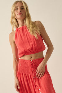 Freedom Song Cotton Gauze Cropped Sleeveless Top - ShopPromesa