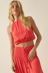 Freedom Song Cotton Gauze Cropped Sleeveless Top - ShopPromesa