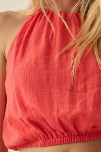 Freedom Song Cotton Gauze Cropped Sleeveless Top - ShopPromesa