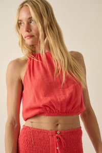 Freedom Song Cotton Gauze Cropped Sleeveless Top - ShopPromesa