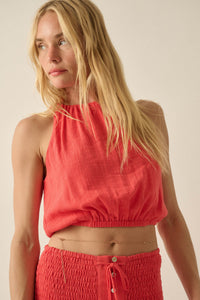 Freedom Song Cotton Gauze Cropped Sleeveless Top - ShopPromesa
