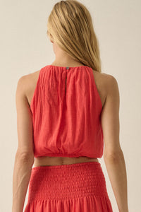 Freedom Song Cotton Gauze Cropped Sleeveless Top - ShopPromesa