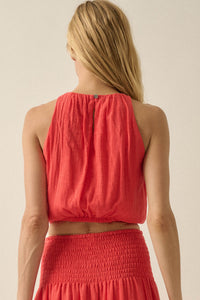 Freedom Song Cotton Gauze Cropped Sleeveless Top - ShopPromesa