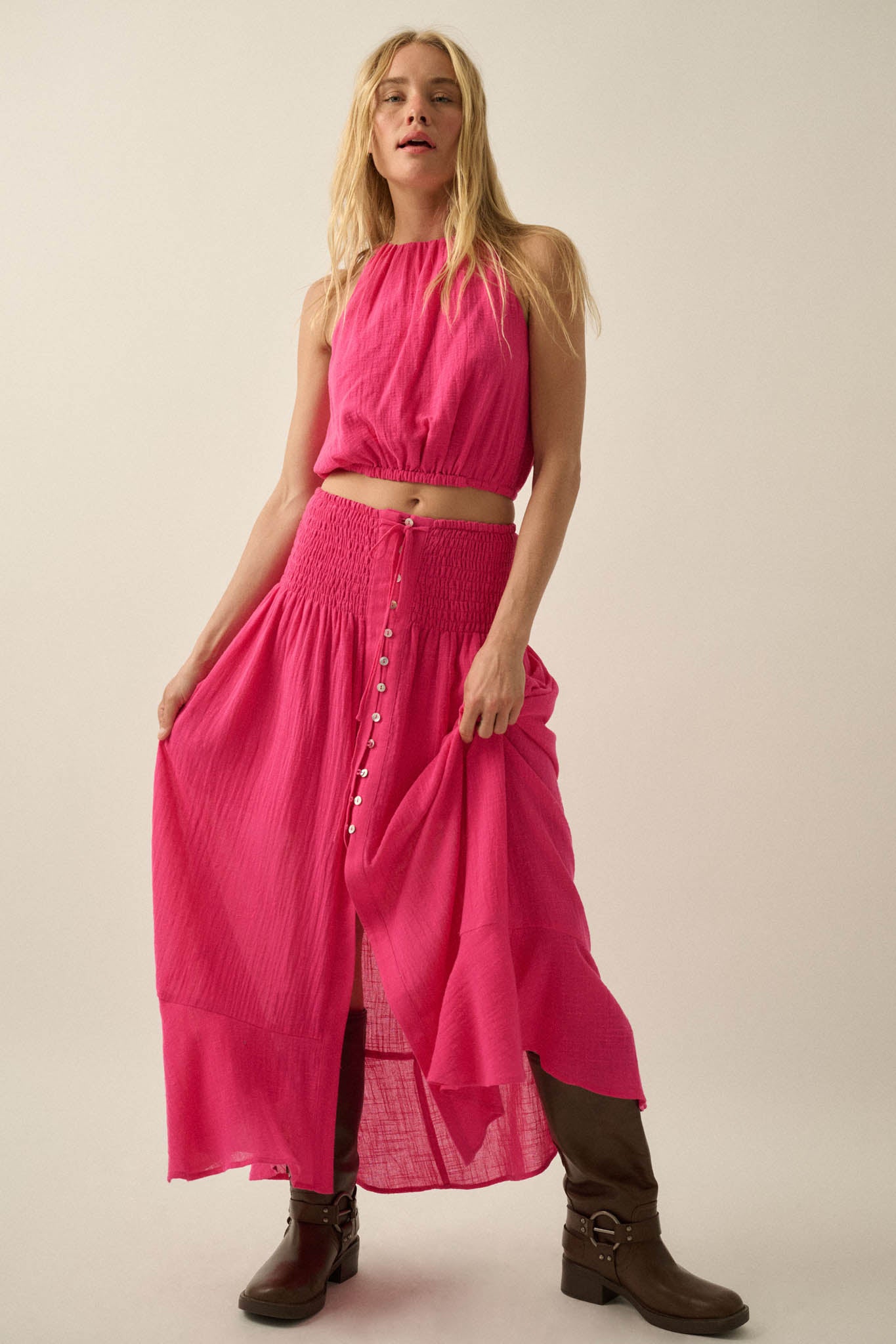 Freedom Song Cotton Gauze Cropped Sleeveless Top - ShopPromesa