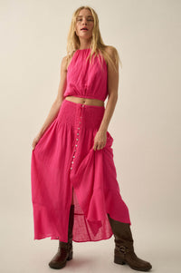 Freedom Song Cotton Gauze Cropped Sleeveless Top - ShopPromesa