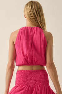 Freedom Song Cotton Gauze Cropped Sleeveless Top - ShopPromesa