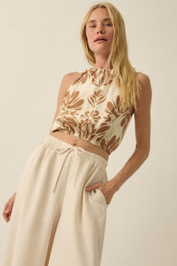 Splendid Harmony Ornate-Print Cropped Sleeveless Top - ShopPromesa
