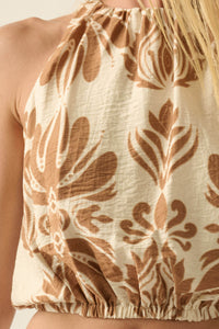 Splendid Harmony Ornate-Print Cropped Sleeveless Top - ShopPromesa
