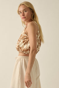Splendid Harmony Ornate-Print Cropped Sleeveless Top - ShopPromesa