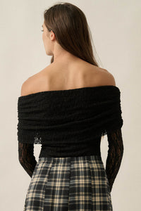 Graceful Beauty Lace Foldover Off-Shoulder Bodysuit - ShopPromesa
