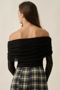 Graceful Beauty Lace Foldover Off-Shoulder Bodysuit - ShopPromesa