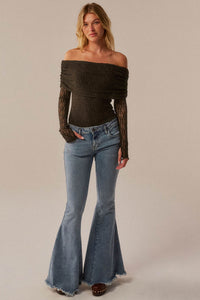 Graceful Beauty Lace Foldover Off-Shoulder Bodysuit - ShopPromesa