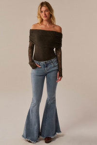 Graceful Beauty Lace Foldover Off-Shoulder Bodysuit - ShopPromesa